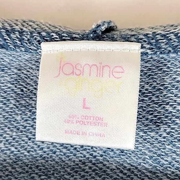 Jasmine & Ginger Blue Burn Out Sweatshirt Hoodie Size L - Picture 2 of 8